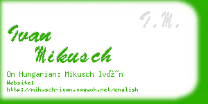 ivan mikusch business card